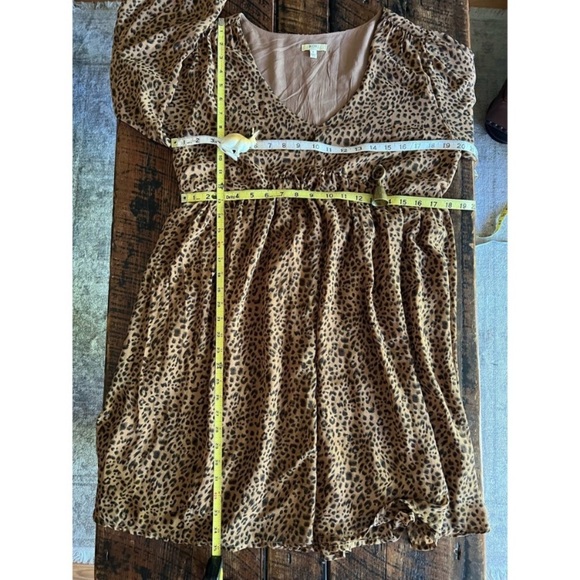 Kori America Pink Blush Taupe Leopard Print Chiffon size small Dress - Picture 6 of 11